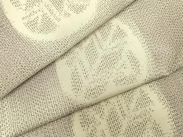 平和屋着物▽上質な紬 単衣 丸文 正絹 逸品 AAAZ9564fy