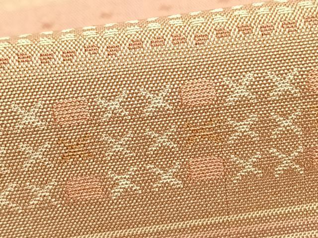 平和屋着物▽上質な紬　単衣　横段文　正絹　逸品　AAAZ9565fy