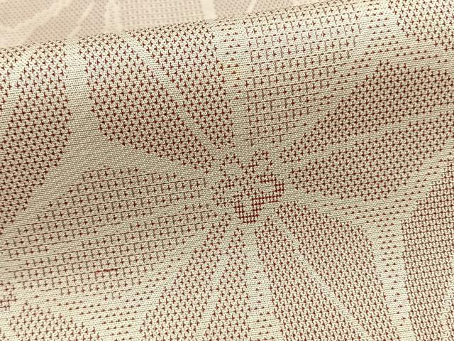 平和屋着物▽お召　単衣　花づくし　正絹　逸品　AAAZ9566fy