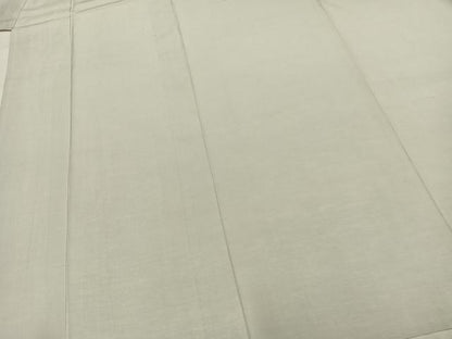 平和屋着物▽上質な紬　単衣　色無地　薄雲鼠色　正絹　逸品　AAAZ9567fy