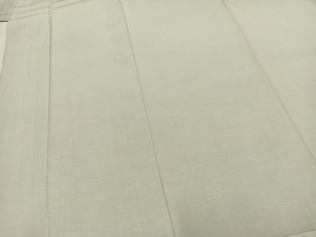 平和屋着物▽上質な紬　単衣　色無地　薄雲鼠色　正絹　逸品　AAAZ9567fy