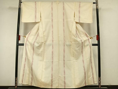 平和屋着物▽上質な小紋 単衣 樹林間道 正絹 逸品 AAAZ9570fy