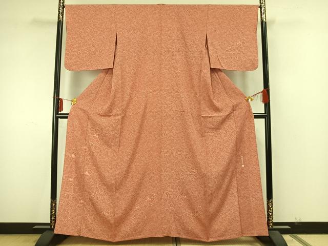 平和屋着物▽訪問着 江戸小紋 単衣 伝統加賀染 草花文 正絹 逸品 AAAZ9571fy