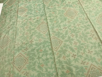 平和屋着物▽本場大島紬 単衣 幾何学花文 正絹 逸品 未使用 AAAZ9572fy
