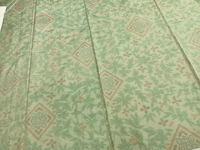 平和屋着物▽本場大島紬 単衣 幾何学花文 正絹 逸品 未使用 AAAZ9572fy