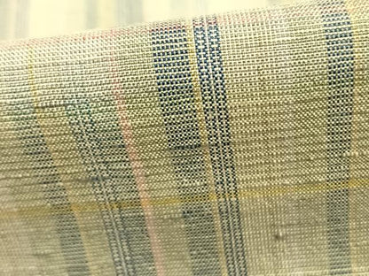 平和屋着物▽上質な紬　単衣　幾何学文様　正絹　逸品　AAAZ9574fy