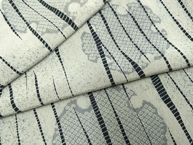 平和屋着物▽訪問着 単衣 雪輪文 正絹 逸品 AAAZ9580fy