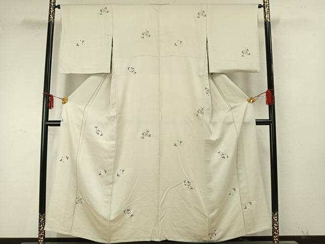 平和屋着物▽上質な小紋　単衣　花唐草文　金彩　正絹　逸品　AAAZ9582fy
