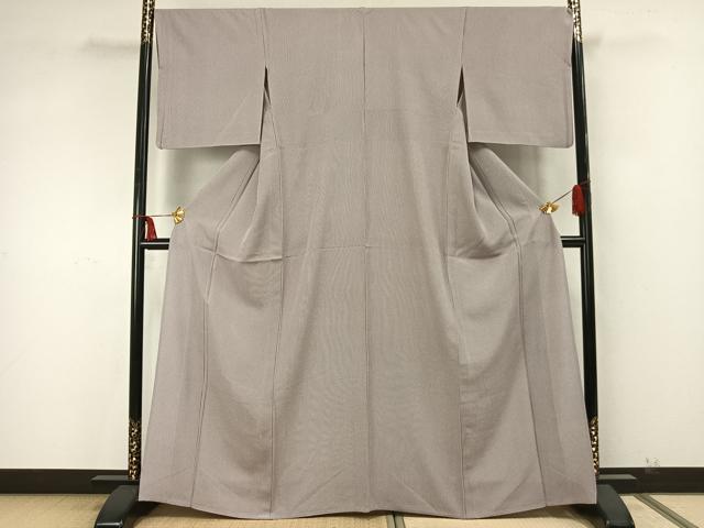 平和屋着物▽上質な小紋　単衣　縞　正絹　逸品　AAAZ9584fy
