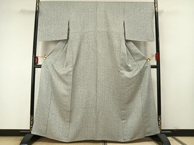 平和屋着物▽上質な小紋　単衣　縞　正絹　逸品　AAAZ9585fy