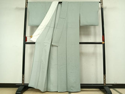 平和屋着物▽江戸小紋 単衣 万筋 青色×白色 正絹 逸品 AAAZ9587fy