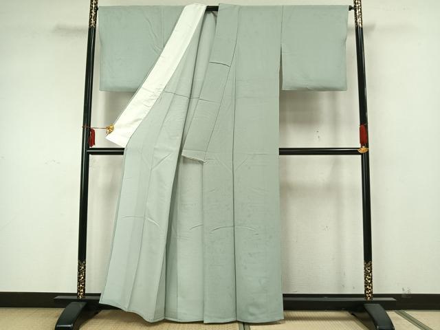 平和屋着物▽江戸小紋 単衣 万筋 青色×白色 正絹 逸品 AAAZ9587fy