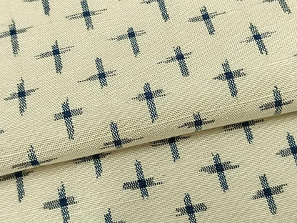 平和屋着物▽上質な紬 単衣 十字絣 正絹 逸品 AAAZ9598fy