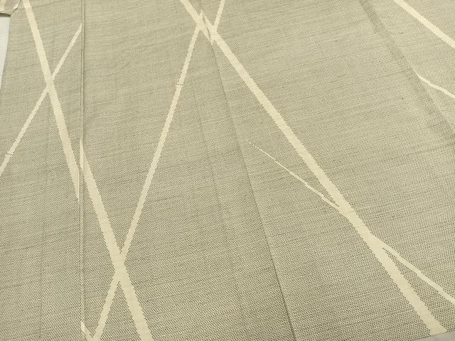 平和屋着物▽上質な紬　単衣　斜縞　正絹　逸品　AAAZ9600fy