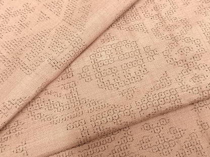 平和屋着物▽結城紬 単衣 80亀甲 幾何学文様 正絹 逸品 AAAZ9601fy
