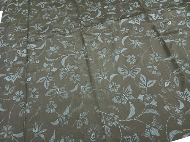 平和屋着物▽本場大島紬 単衣 花蝶文 正絹 逸品 AAAZ9603fy