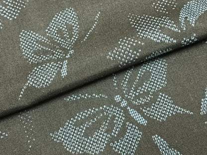 平和屋着物▽本場大島紬 単衣 花蝶文 正絹 逸品 AAAZ9603fy