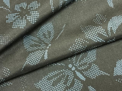 平和屋着物▽本場大島紬 単衣 花蝶文 正絹 逸品 AAAZ9603fy