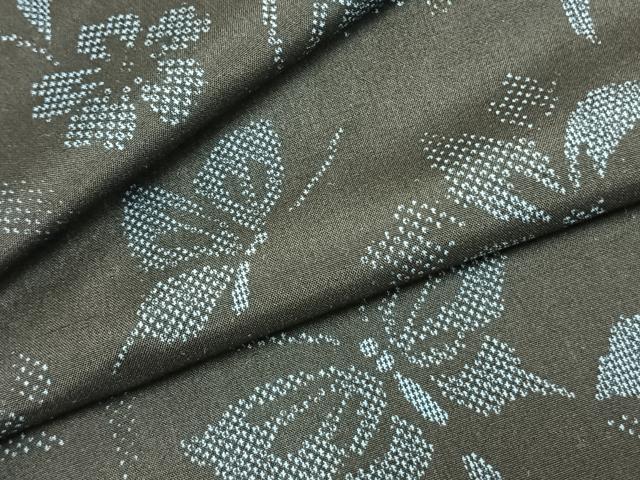 平和屋着物▽本場大島紬 単衣 花蝶文 正絹 逸品 AAAZ9603fy