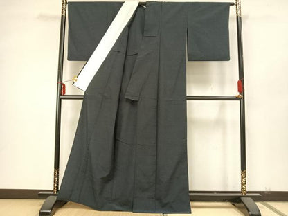 平和屋着物▽本塩沢　単衣　蚊絣　正絹　逸品　AAAZ9605fy