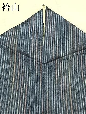 平和屋着物▽上質な紬 単衣 縞 正絹 逸品 AAAZ9606fy