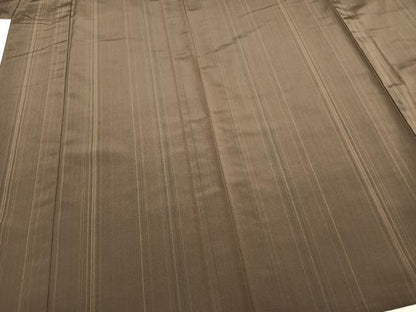平和屋着物▽上質な小紋 単衣 縞 正絹 逸品 AAAZ9607fy