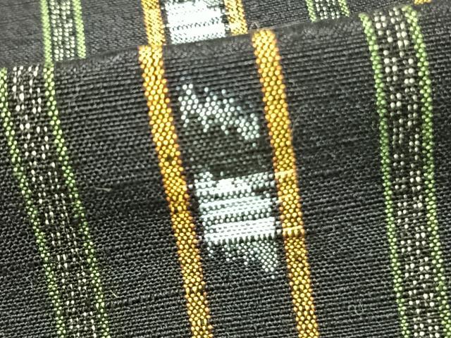 平和屋着物▽上質な紬 単衣 縞 正絹 逸品 AAAZ9608fy