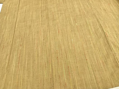 平和屋着物▽上質な紬 単衣 縞 正絹 逸品 AAAZ9610fy