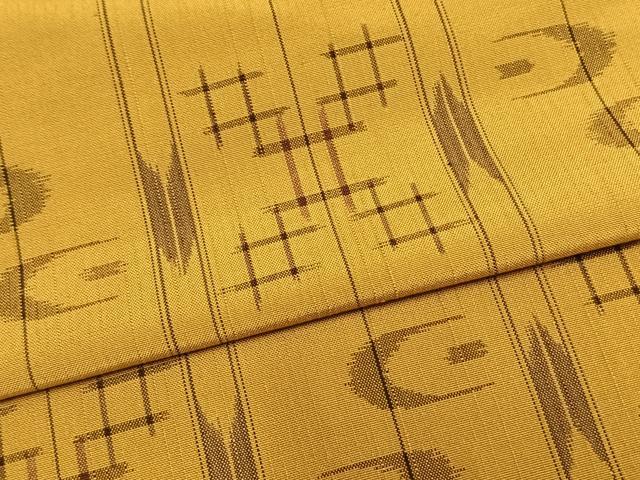 平和屋着物▽上質な紬 単衣 絣柄 正絹 逸品 AAAZ9612fy