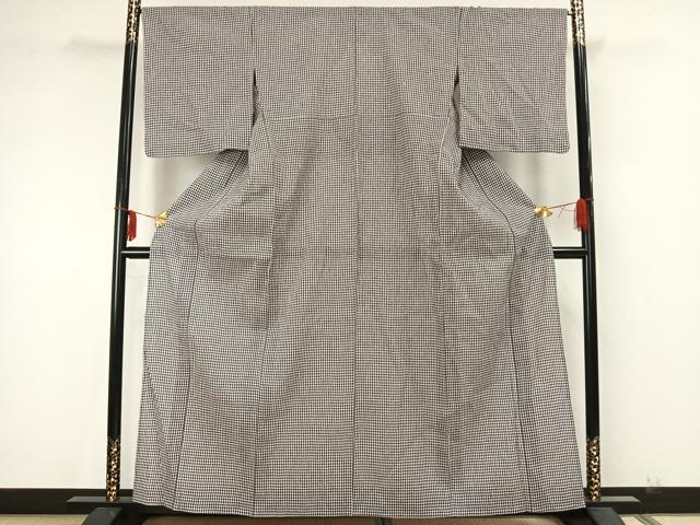 平和屋着物▽小紋　単衣　格子　未使用　AAAZ9618fy