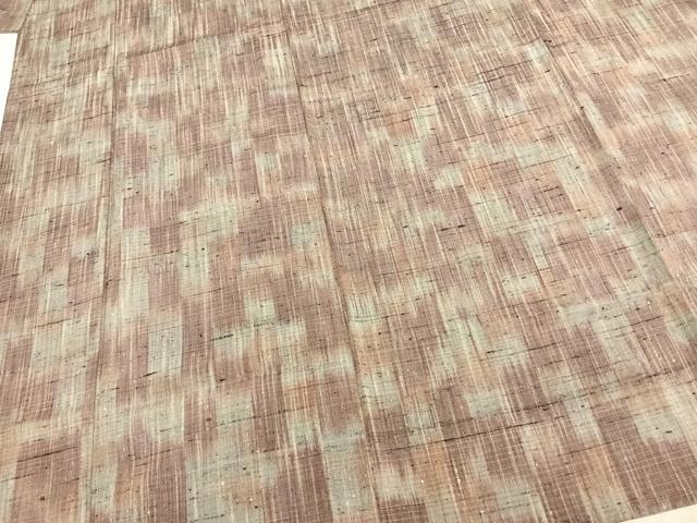 平和屋着物▽上質な紬 単衣 霞文 正絹 逸品 AAAZ9624fy