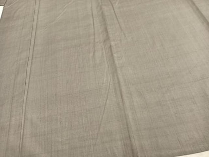 平和屋着物▽男性 紬 単衣 色無地 薄墨色 キングサイズ 正絹 逸品 AAAZ9627fy