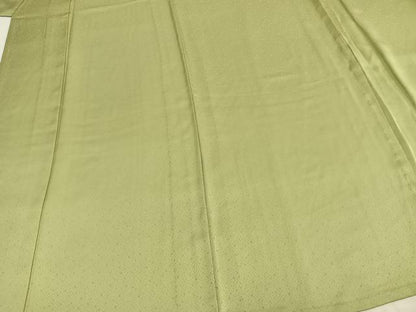 平和屋着物▽上質な色無地 単衣 若菜色 正絹 逸品 AAAZ9628fy