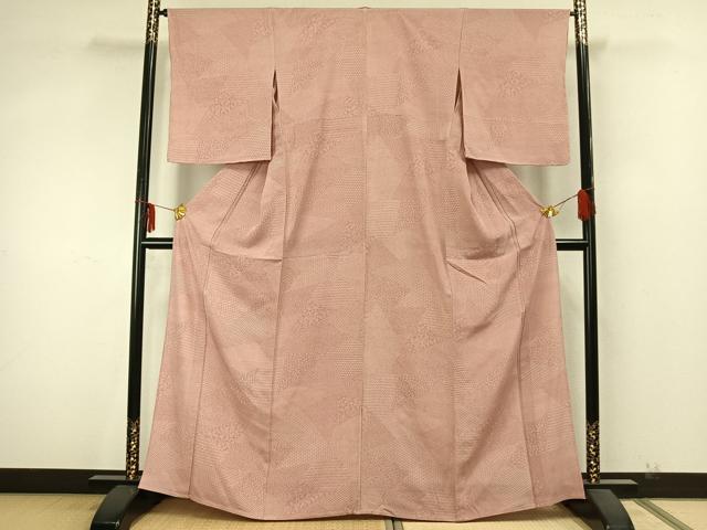 平和屋着物▽上質な小紋 単衣 切嵌文 正絹 逸品 未使用 AAAZ9629fy