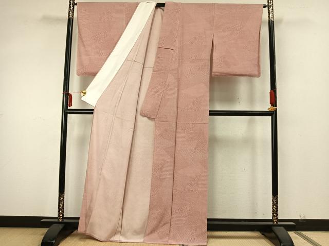 平和屋着物▽上質な小紋 単衣 切嵌文 正絹 逸品 未使用 AAAZ9629fy