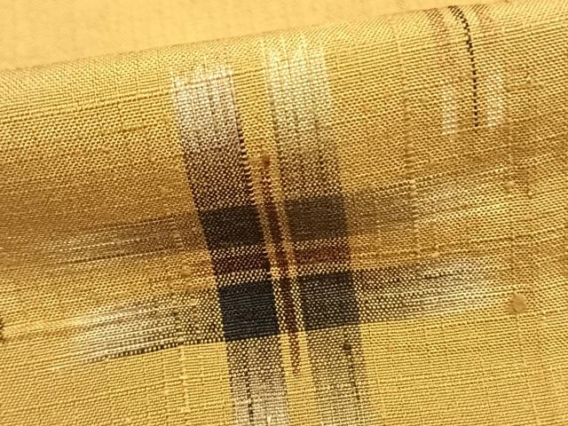平和屋着物▽上質な紬 単衣 井桁絣 ますいわ屋扱い 正絹 逸品 AAAZ9635fy