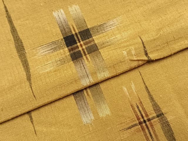 平和屋着物▽上質な紬 単衣 井桁絣 ますいわ屋扱い 正絹 逸品 AAAZ9635fy
