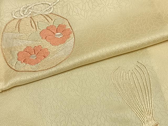平和屋着物▽訪問着 単衣 総刺繍 仕覆花文 正絹 逸品 AAAZ9640fy