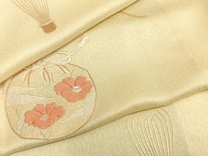 平和屋着物▽訪問着 単衣 総刺繍 仕覆花文 正絹 逸品 AAAZ9640fy