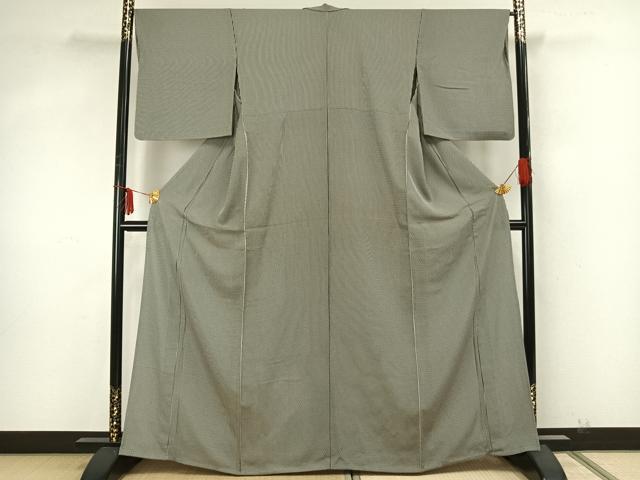 平和屋着物▽上質な小紋　単衣　竹文　正絹　逸品　AAAZ9646fy
