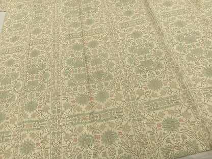 平和屋着物▽本塩沢 単衣 幾何学文 正絹 逸品 AAAZ9649fy