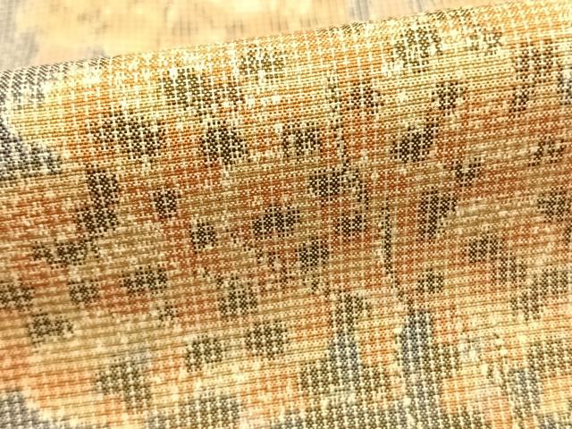 平和屋着物▽上質な紬　単衣　樹林文　正絹　逸品　AAAZ9650fy