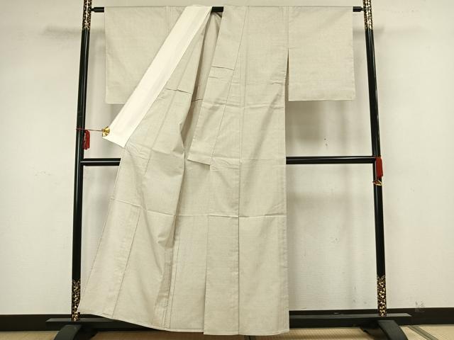 平和屋着物▽本場大島紬　白大島　単衣　7マルキ　正絹　逸品　未使用　AAAZ9651fy