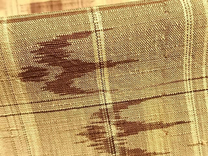 平和屋着物▽上質な紬　単衣　飛鳥文　正絹　逸品　AAAZ9653fy