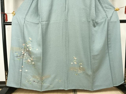 平和屋着物▽訪問着 単衣 風景枝花文 金彩 正絹 逸品 AAAZ9656fy