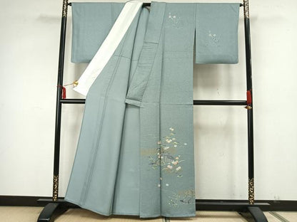 平和屋着物▽訪問着 単衣 風景枝花文 金彩 正絹 逸品 AAAZ9656fy