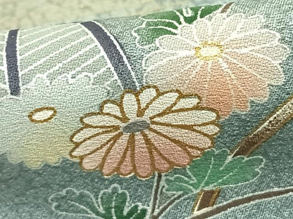 平和屋着物▽訪問着 単衣 風景枝花文 金彩 正絹 逸品 AAAZ9656fy