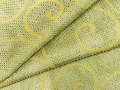 平和屋着物▽お召　単衣　唐草文　正絹　逸品　AAAZ9657fy