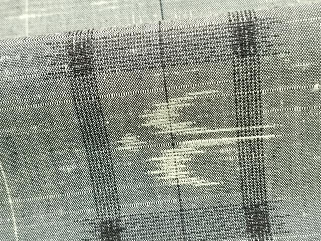 平和屋着物▽上質な紬 単衣 琉球絣文様 正絹 逸品 AAAZ9660fy