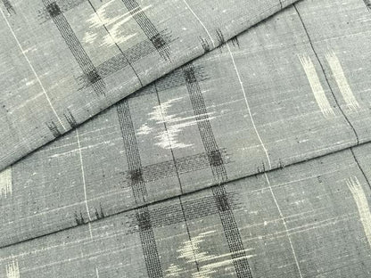 平和屋着物▽上質な紬 単衣 琉球絣文様 正絹 逸品 AAAZ9660fy
